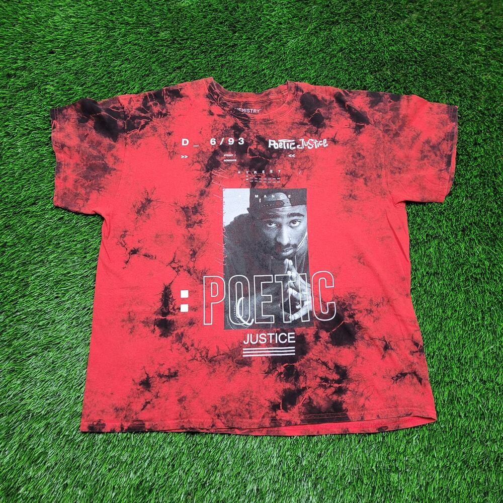 Tupac Shakur 2Pac Poetic Justice T-Shirt Mens Large Oversized Baggy